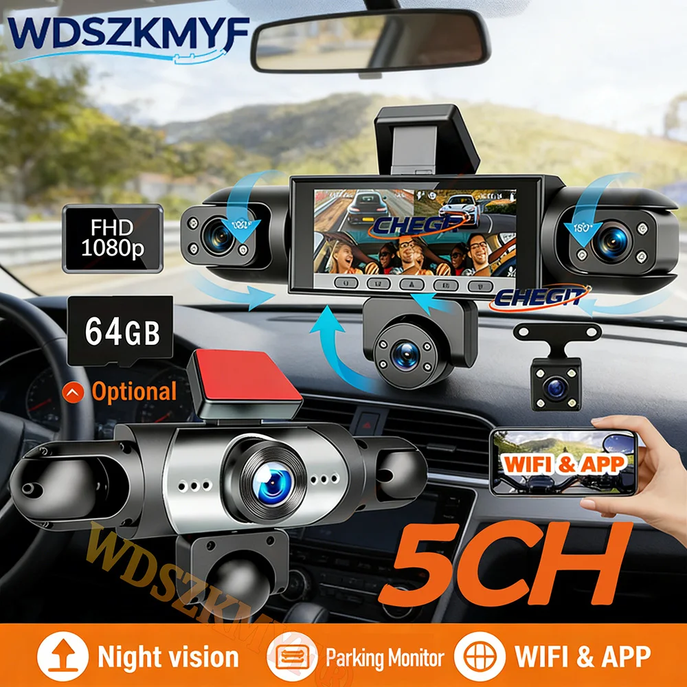 Panoramic Dash Cam 360 - New 5Lens Dash cam 360° 1080P