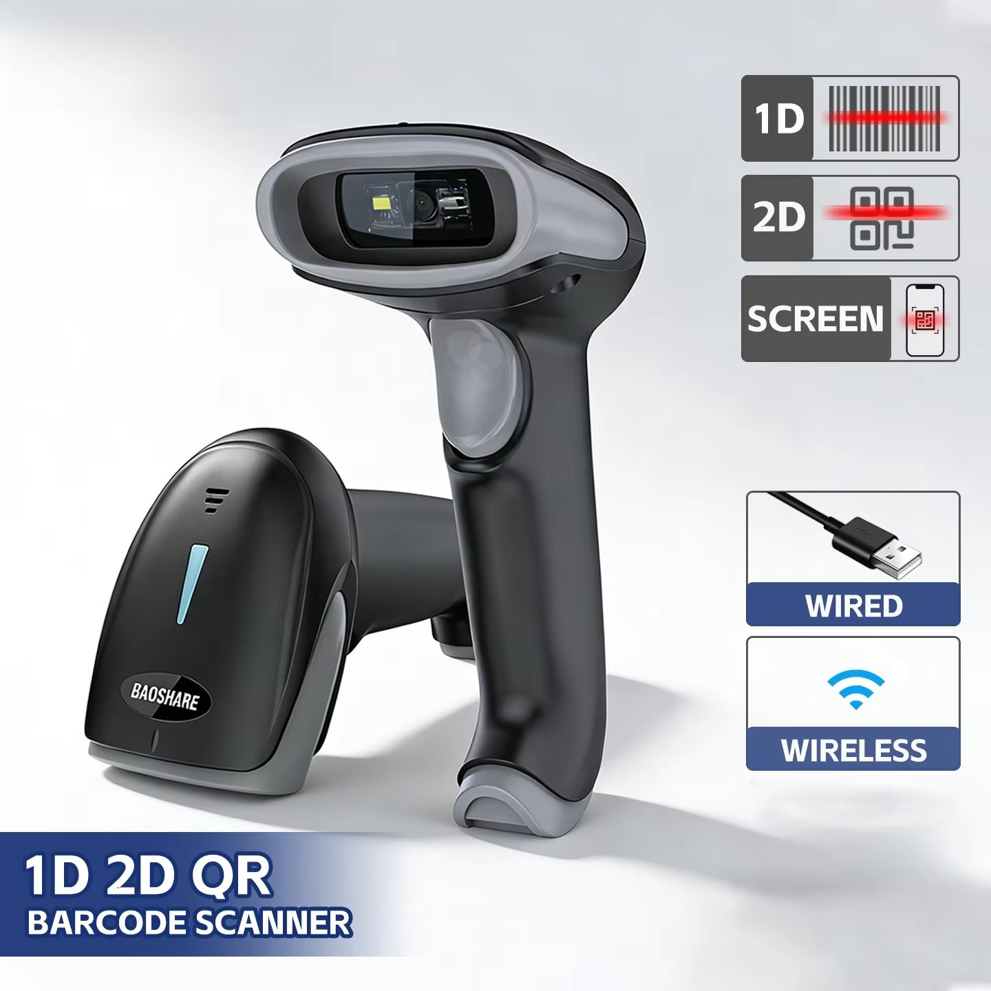 Barcode Scanner Wireless - USB Wireless for 2.4G Barcode Scanner