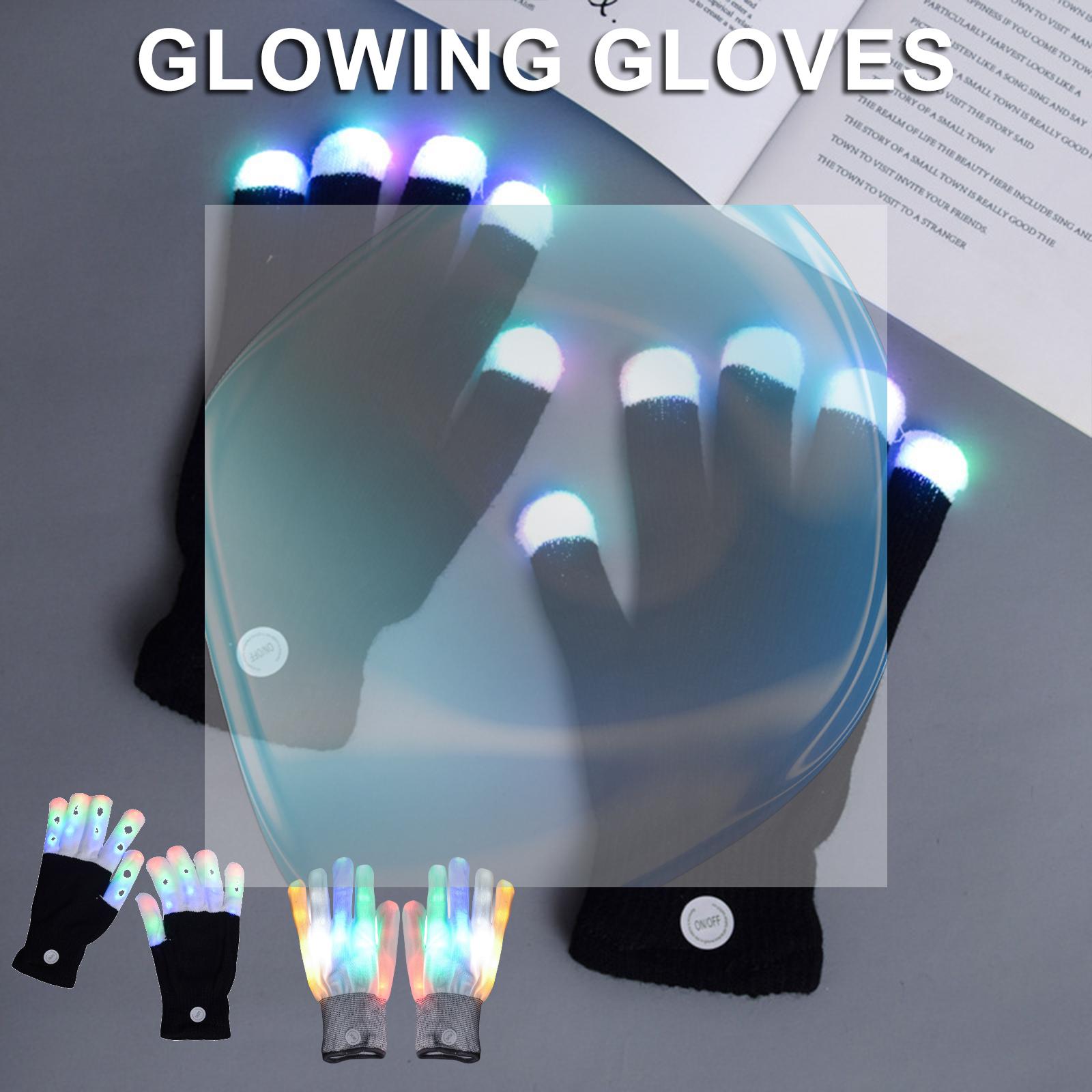 Led Gloves Music - LED Flashing Finger Lighting Gloves Breathable