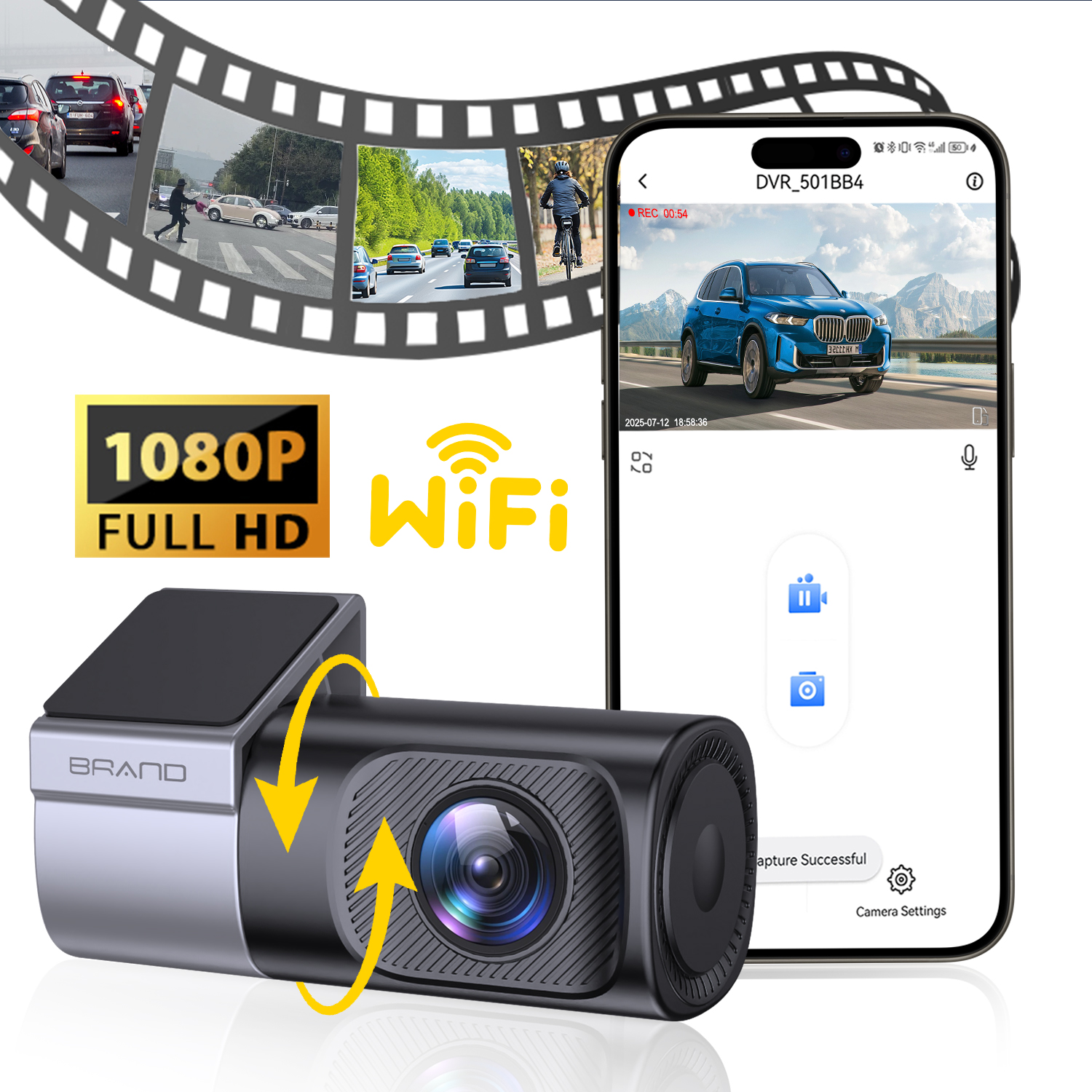 Panoramic Dash Cam 360 - NEW 1080P HD Car DashCam 360°