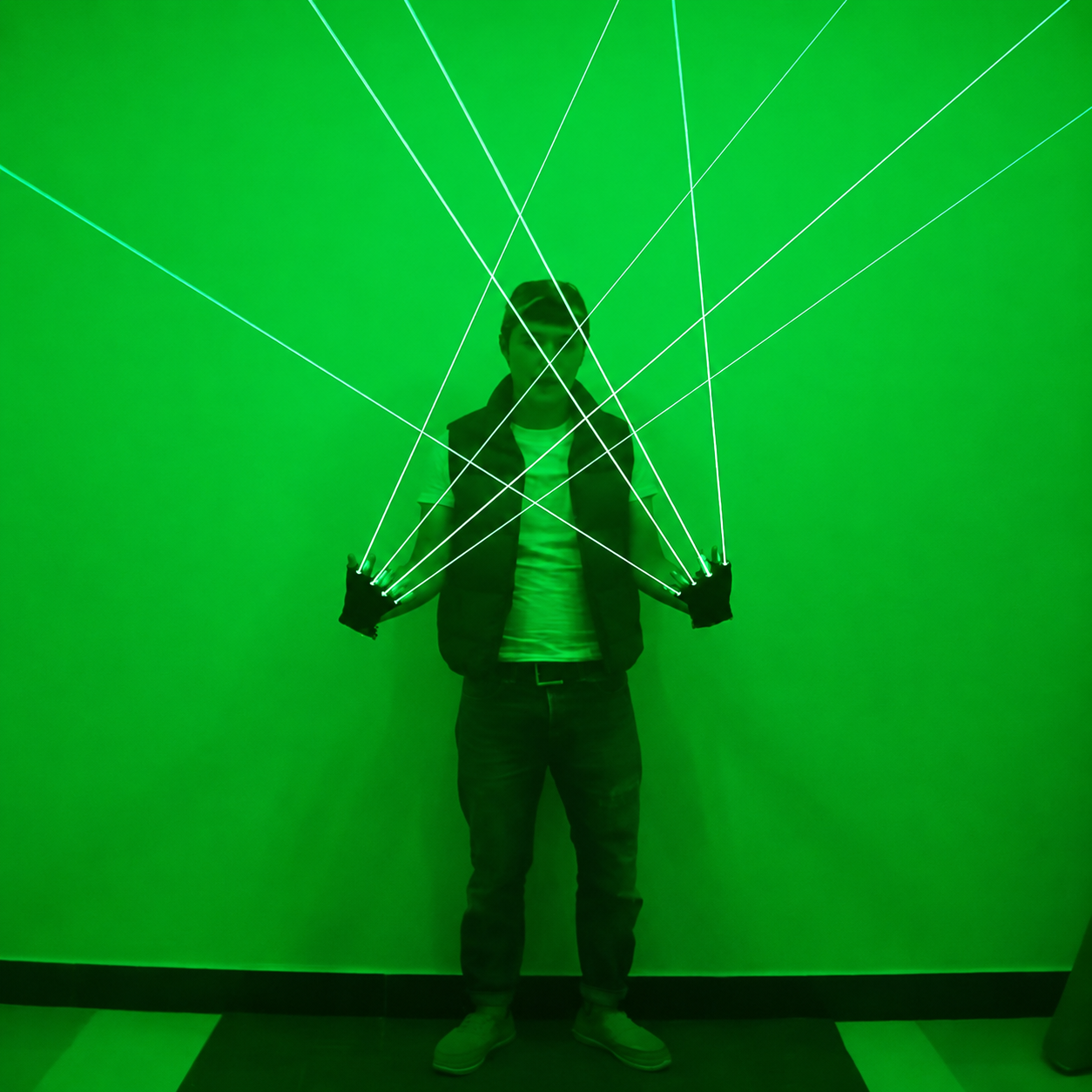 Led Gloves Music - Green Laser Gloves with LED Light,