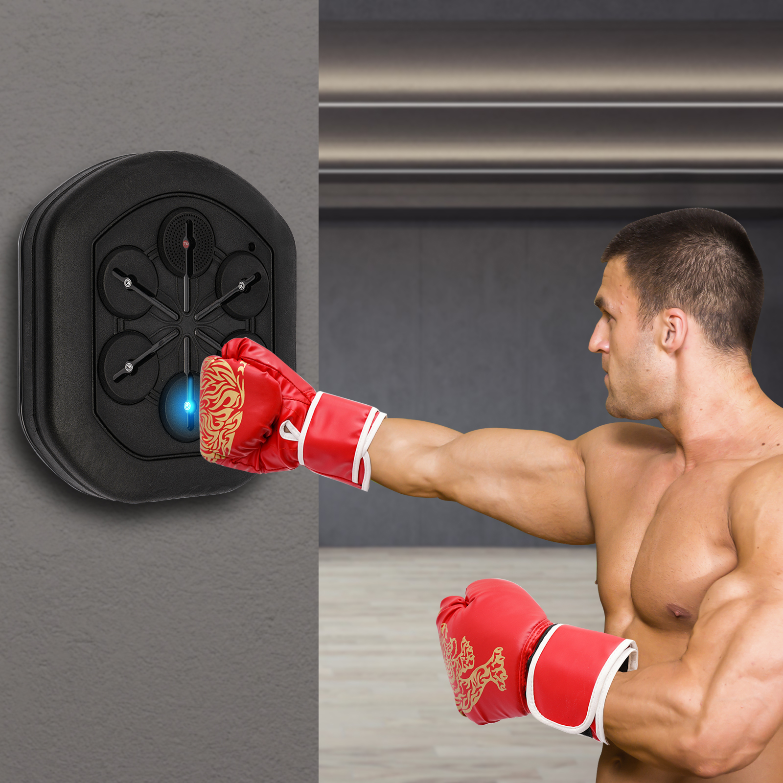 Led Gloves Music - Music Punching Machine Bluetooth Wall Mounted