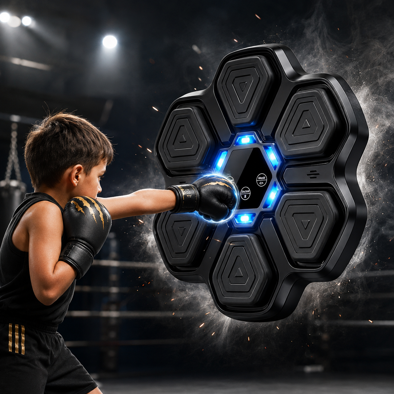 Led Gloves Music - Wall Mounted Bluetooth Kids Boxing Machine