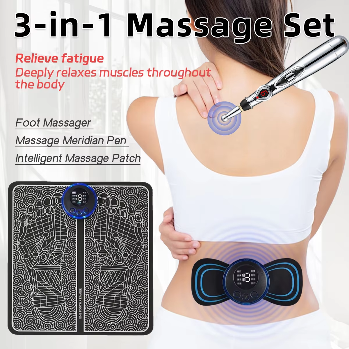 Unique Electronics Gadgets - 3PCS Home Massager Set EMS Foot