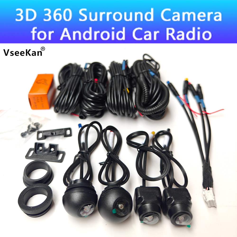 Panoramic Dash Cam 360 - 1080P 3D 360 Degree Camera Parking