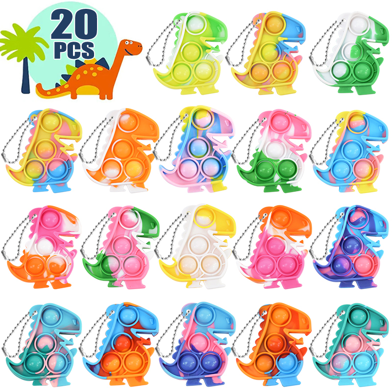 Electronics Gadgets Bag - 10/20pcs Mini Dinosaur Pop Keychain Sensory