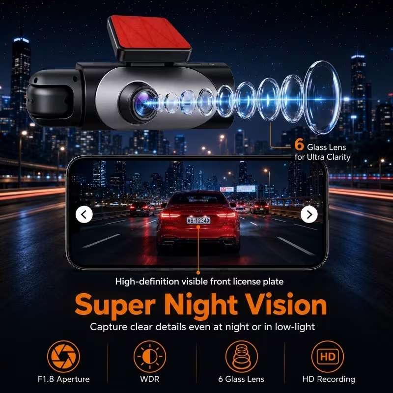 2/3-channel HD dashcam, 1080p  - Panoramic Dash Cam 360 recension och pris