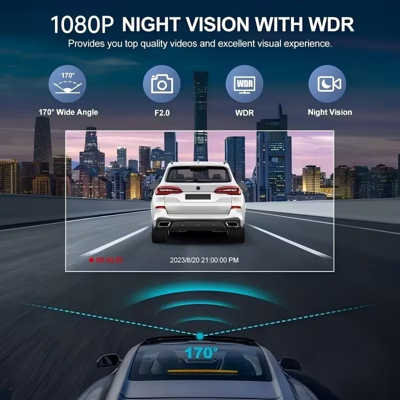 2/3-channel HD dashcam, 1080p  - Panoramic Dash Cam 360 recension och pris