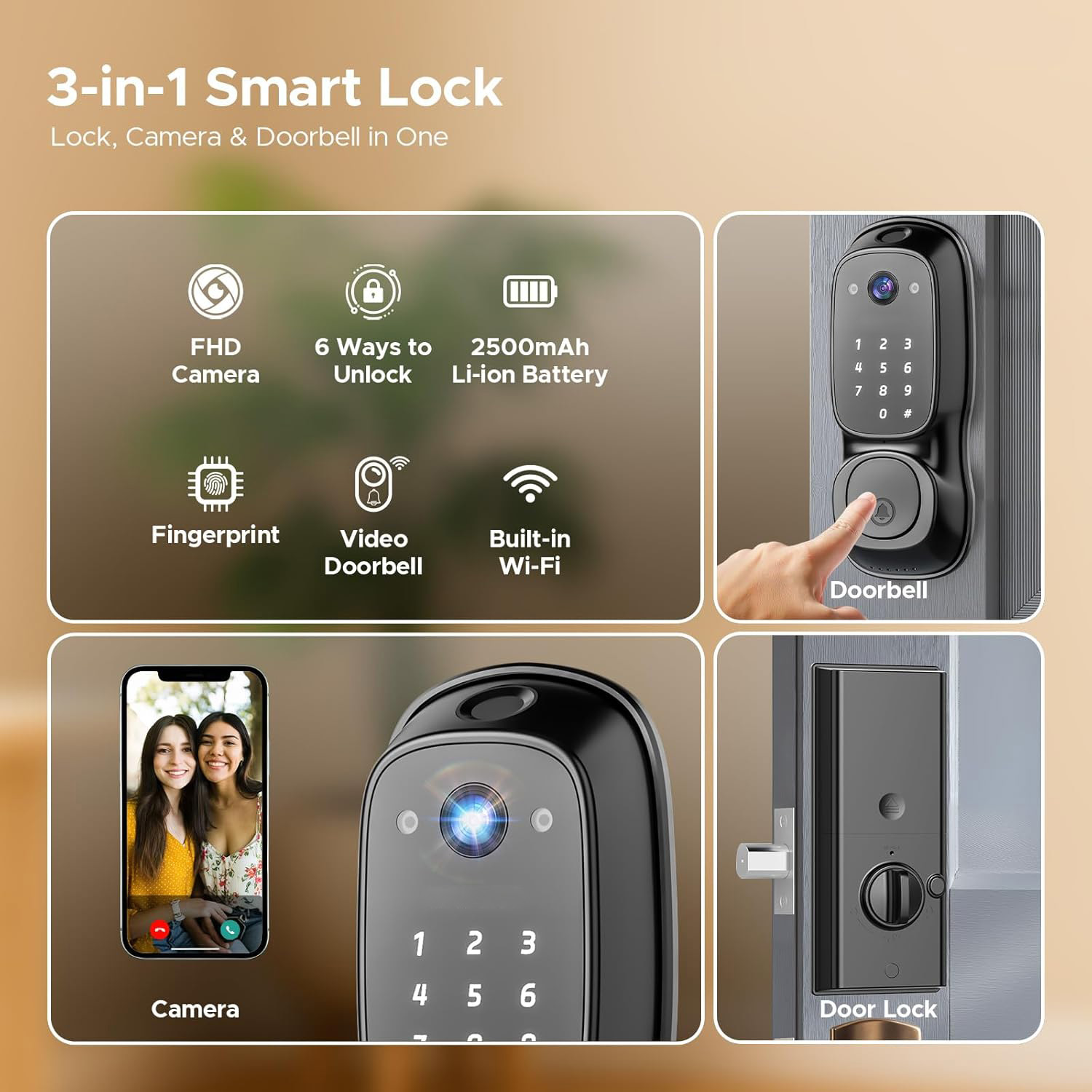 Tuya Wifi Smart Door Lock ‎Cam - Electronics & Gadgets Starting With D recension och pris