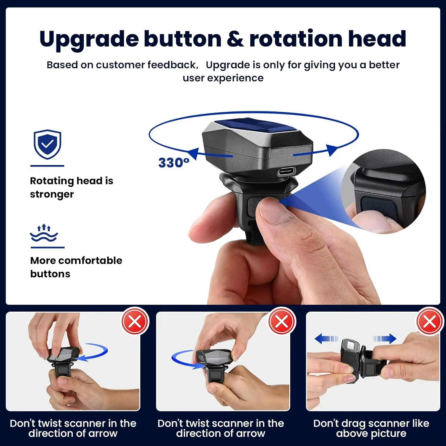 Eyoyo Ring Finger 2D Mini Pock - Barcode Scanner Wireless recension och pris