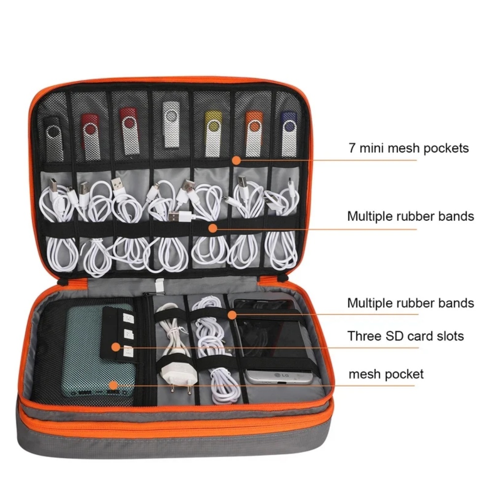 Double Layers Large Capacity T - Electronics Gadgets Bag recension och pris