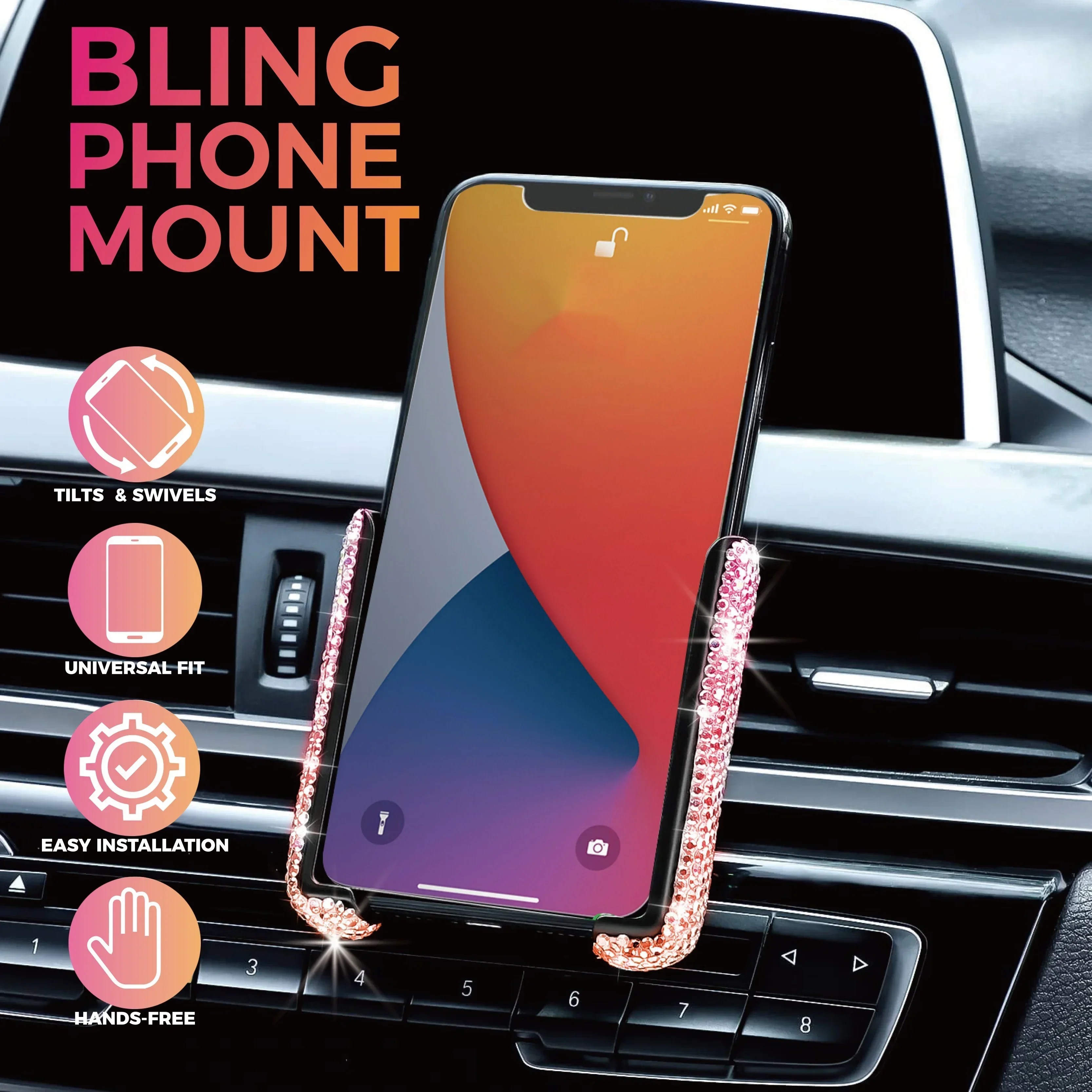 NEW Car Phone Holder Diamond C - Mobile Electronics Gadgets recension och pris