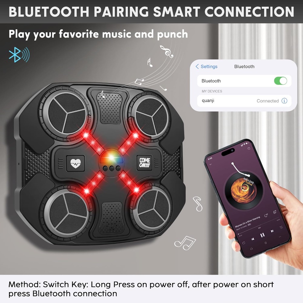 Smart Music Boxing Machine wit - Led Gloves Music recension och pris