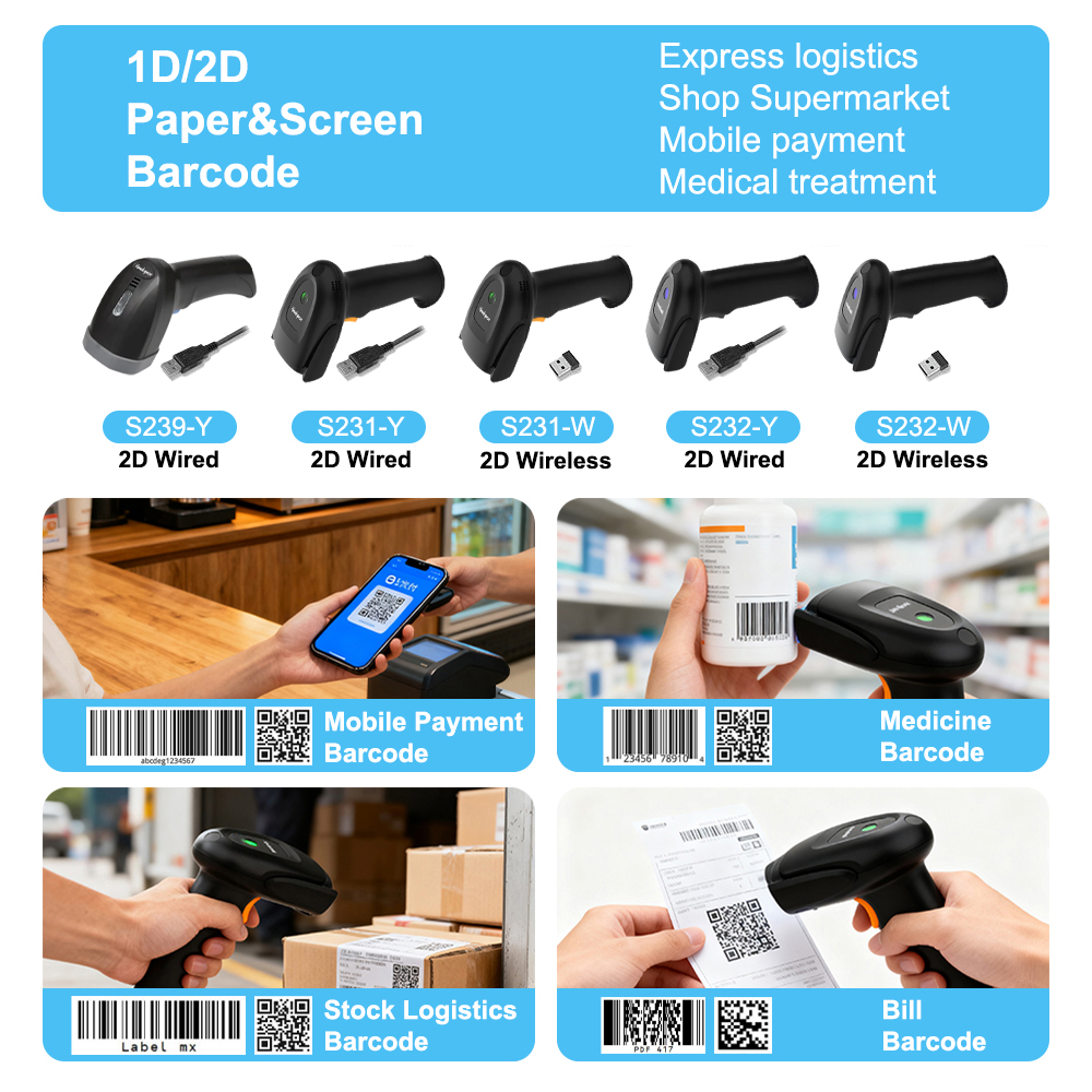 2D 1D Handheld Wireless Barcod - Barcode Scanner Wireless recension och pris