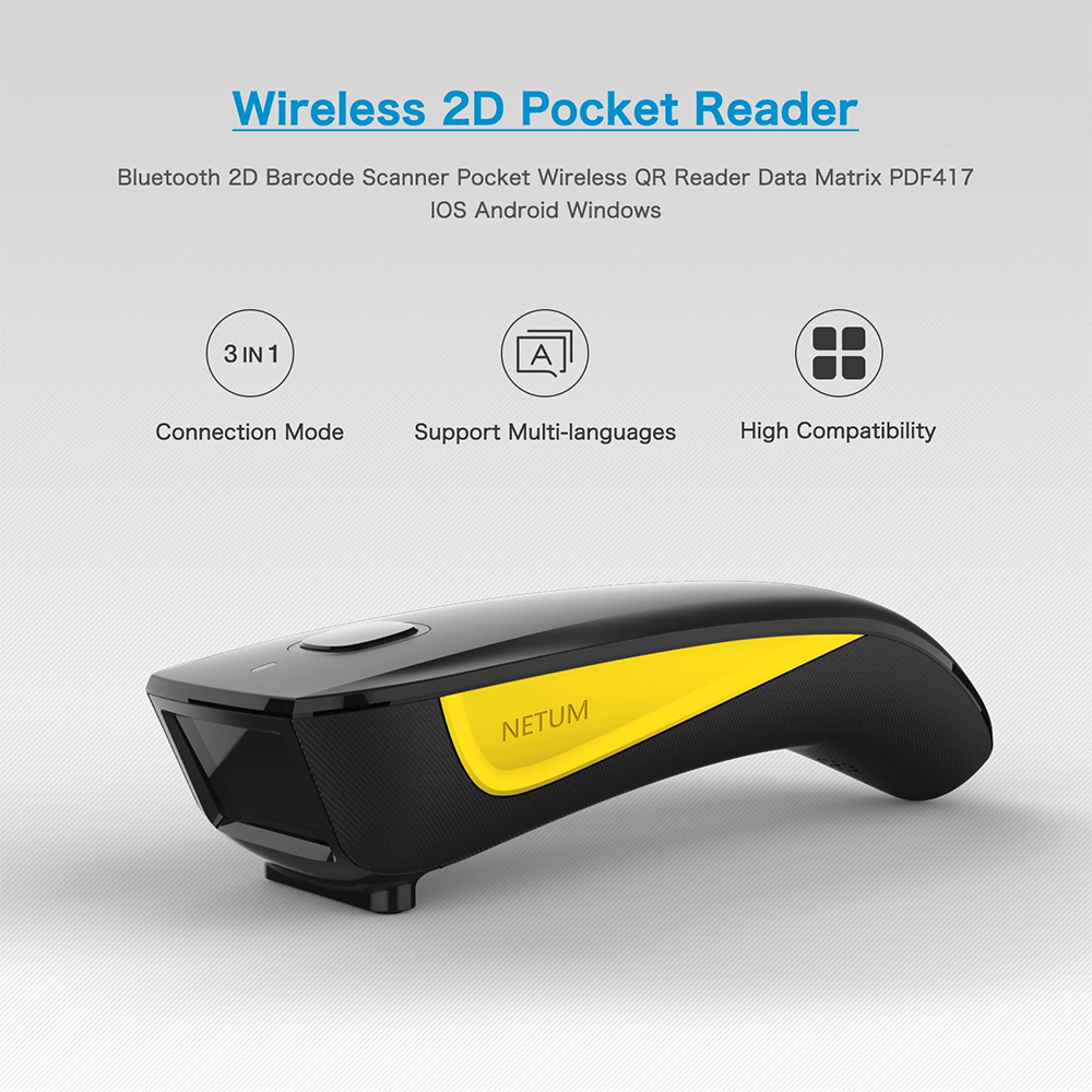 NETUM C750 Bluetooth and 2.4G  - Barcode Scanner Wireless recension och pris