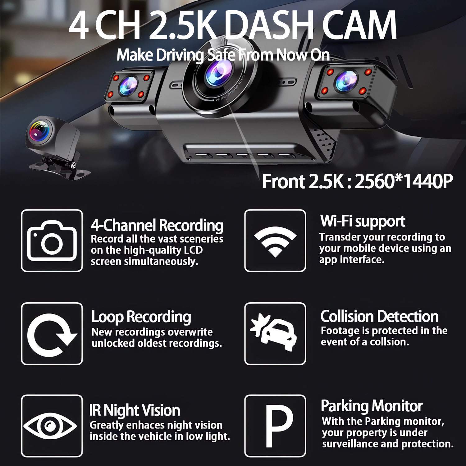 360 Degree 4 Cameras Dash Cam  - Panoramic Dash Cam 360 recension och pris
