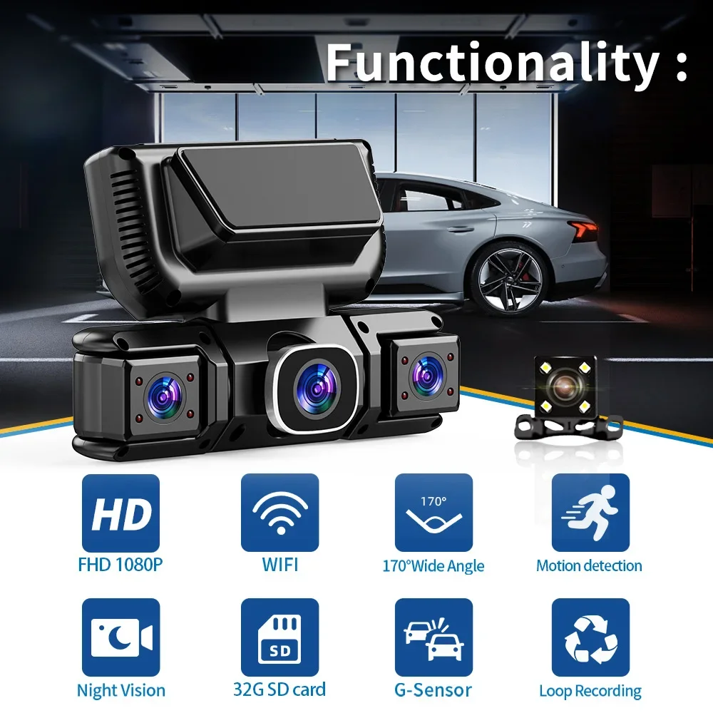 360 Degrees 4Camera Front Left - Panoramic Dash Cam 360 recension och pris